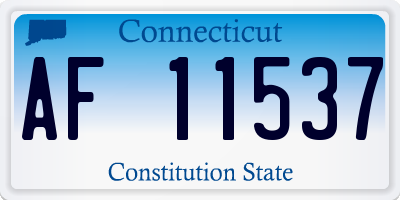CT license plate AF11537