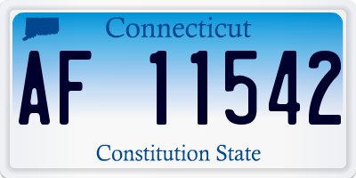 CT license plate AF11542