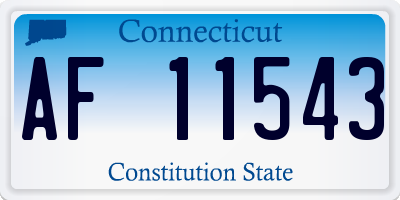 CT license plate AF11543