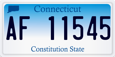 CT license plate AF11545