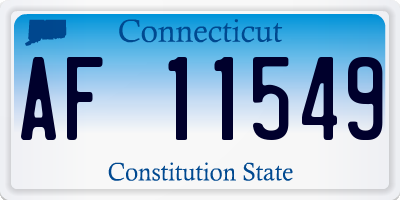 CT license plate AF11549