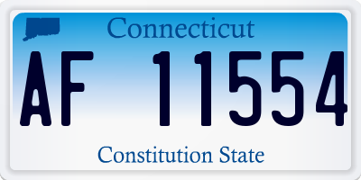 CT license plate AF11554