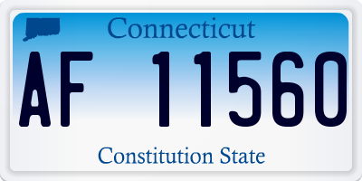 CT license plate AF11560