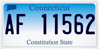 CT license plate AF11562