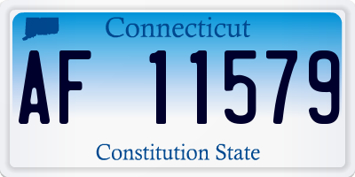 CT license plate AF11579