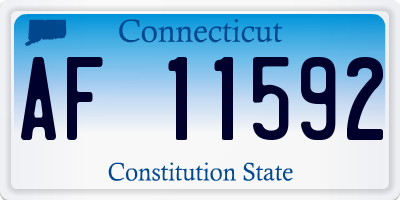 CT license plate AF11592