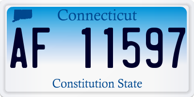 CT license plate AF11597