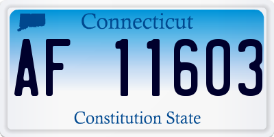 CT license plate AF11603
