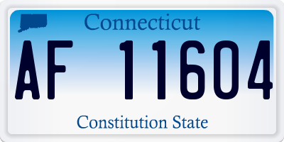 CT license plate AF11604