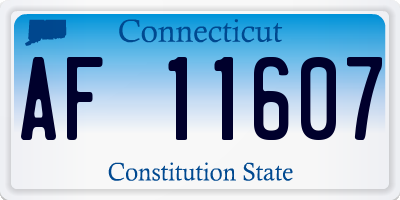 CT license plate AF11607