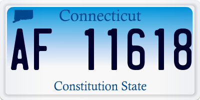 CT license plate AF11618