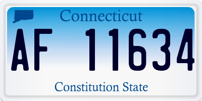 CT license plate AF11634