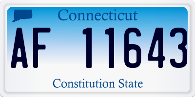 CT license plate AF11643