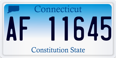 CT license plate AF11645