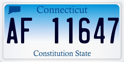 CT license plate AF11647