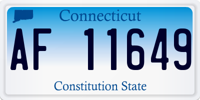 CT license plate AF11649