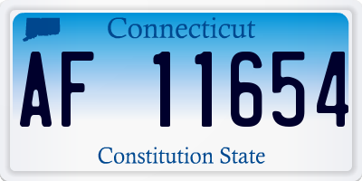 CT license plate AF11654