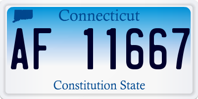 CT license plate AF11667