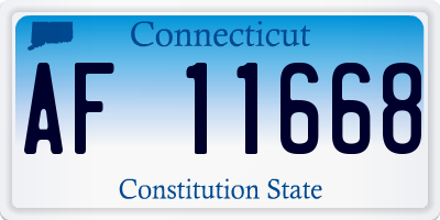 CT license plate AF11668