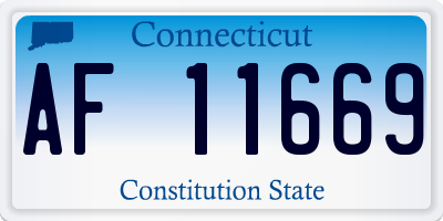 CT license plate AF11669