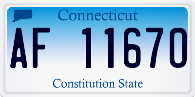 CT license plate AF11670