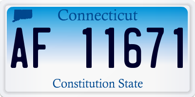 CT license plate AF11671