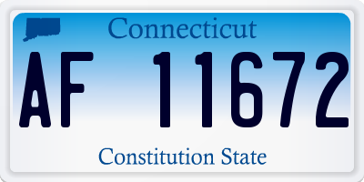 CT license plate AF11672