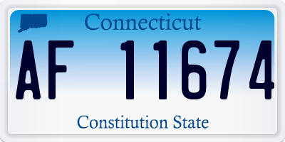 CT license plate AF11674