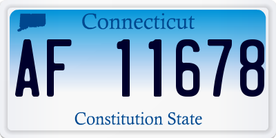 CT license plate AF11678