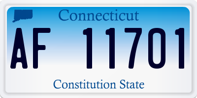 CT license plate AF11701