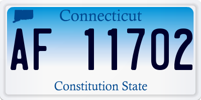 CT license plate AF11702