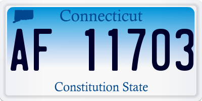 CT license plate AF11703