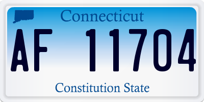 CT license plate AF11704