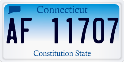 CT license plate AF11707