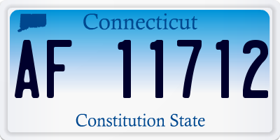 CT license plate AF11712