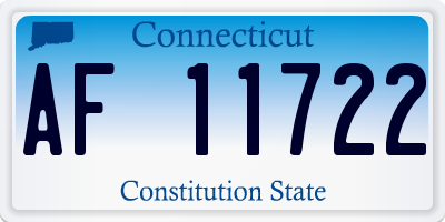 CT license plate AF11722