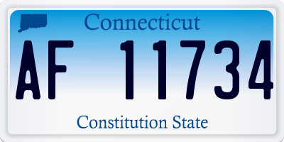 CT license plate AF11734