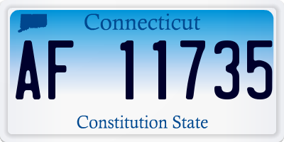 CT license plate AF11735