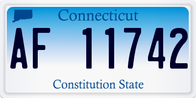 CT license plate AF11742