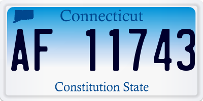 CT license plate AF11743