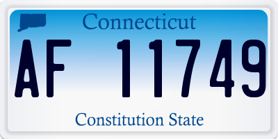 CT license plate AF11749