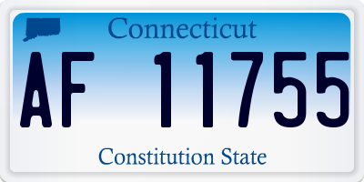 CT license plate AF11755