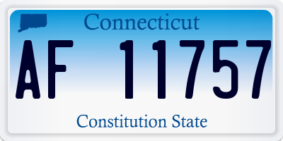 CT license plate AF11757
