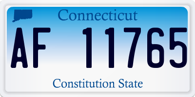CT license plate AF11765