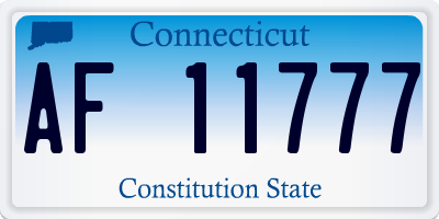 CT license plate AF11777