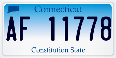 CT license plate AF11778