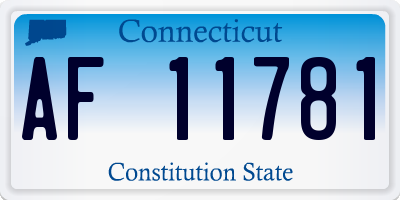 CT license plate AF11781