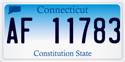 CT license plate AF11783