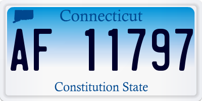 CT license plate AF11797