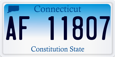 CT license plate AF11807